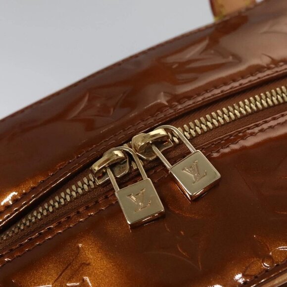 LOUIS VUITTON Monogram Vernis Tompkins Square Hand Bag Bronze M91103 Auth ep7700 - Picture 13 of 16